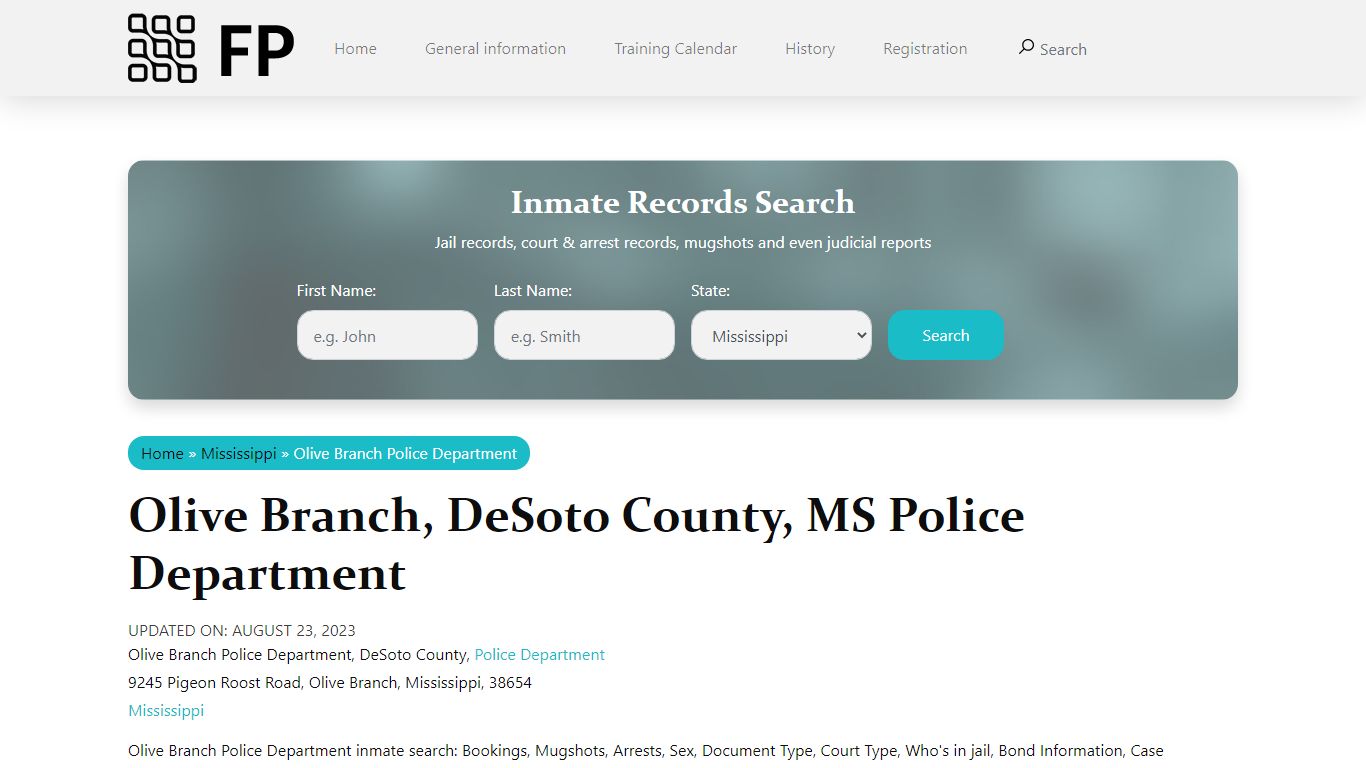 Olive Branch, MS Police - City Jail Inmates, Arrests